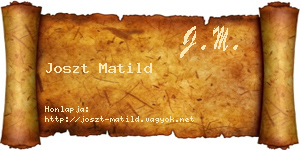 Joszt Matild névjegykártya